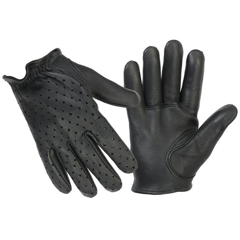 Black Goatskin Gloves  Men's Short Wrist Leather Gloves