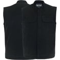 thumbnail image 1 of Daniel Smart Men’s Motorcycle Denim Vest – Stand Collar Biker Riding Vest with YKK Front Zipper, Utility Pockets & Patch-Friendly Back, 1 of 3