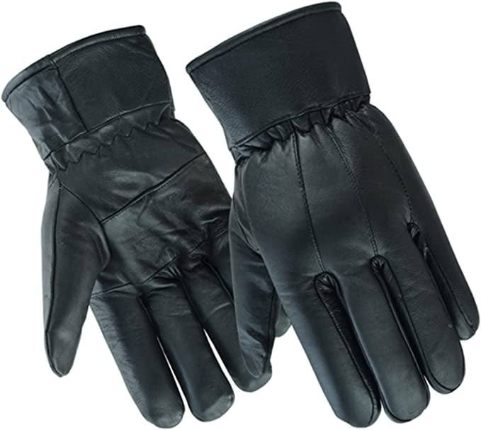 Daniel Smart Men’s Motorcycle Leather Gloves Premium Cowhide Leather