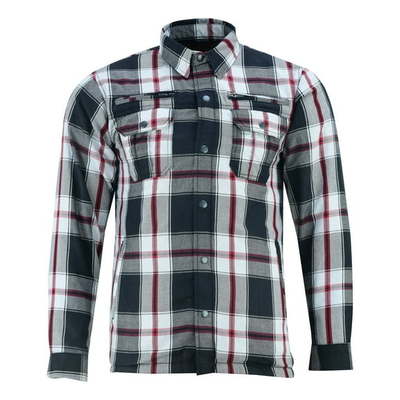 Daniel Smart Men’s Motorcycle Shirt - All Season Sporty Armored Flannel Shirt – Water Resistant and Durable