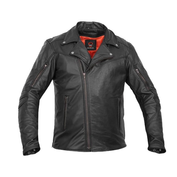 Daniel Smart Mens Motorcycle Leather Jacket Naked Goatskin Modern Leather Motorcycle Jacket