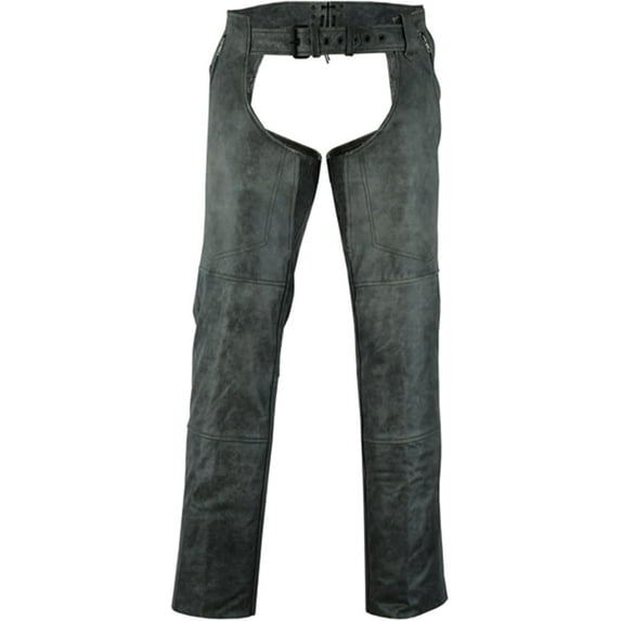 Daniel Smart Motorcycle Leather Chaps – All Season Unisex Biker Pant with Customizable fit and Carry Pockets