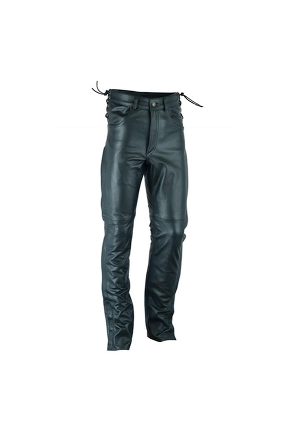 Daniel Smart Motorcycle Leather Chaps – All Season Unisex Biker Pant with Customizable fit and Carry Pockets
