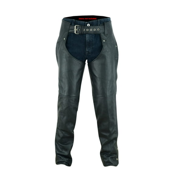 Daniel Smart Motorcycle Leather Chaps All-Season Women’s Assless Chaps with Customizable Fit & Carry Pocket
