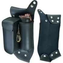 Daniel Smart Motorcycle Leather Crash Bar Bag Left and Right side Saddlebag Guard bag with Water Bottle Holder Snap Closure.