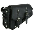 thumbnail image 1 of Daniel Smart Motorcycle Leather Swingarm Bag Black Swing Arm Bag with Bottle Holder Built-in Gun and Ammo holster., 1 of 8