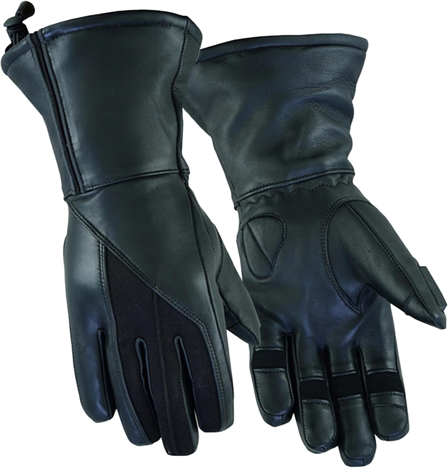 Daniel Smart Motorcycle Leather Winter Gloves Close Out Cow Hide Heavy Duty with Adjustable Wrist Strap and Touch Screen Fingertips- M