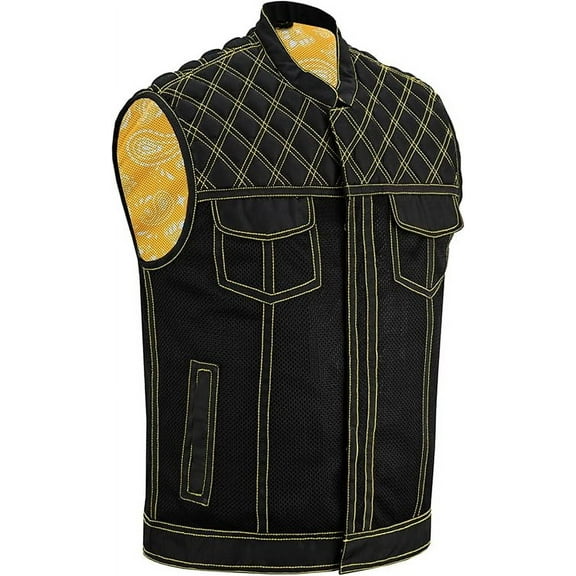 Daniel Smart Motorcycle Riding Vest Premium Mesh Textile Biker Vest Men with Diamond Quilted Design & Multiple Carry Pockets