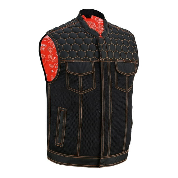Daniel Smart Motorcycle Riding Vest – Premium Mesh Textile Biker Vest for Men with Diamond Quilted Design and Utility Storage Pockets