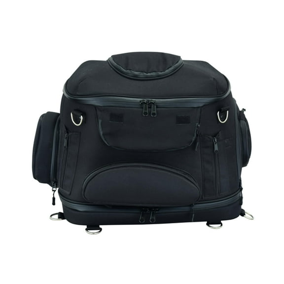 Daniel Smart Motorcycle Sissy Bar Bag with Multiple Pockets - Includes Rain Cover for All-Weather Protection.