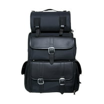 Daniel Smart Motorcycle Sissy Bar Bag with Multiple Pockets - Includes Rain Cover for All-Weather Protection