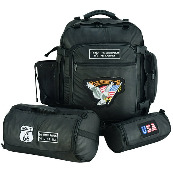 Daniel Smart Motorcycle Sissy Bar Bag with Multiple Pockets Secure Your Luggage and Stuff with Ease Perfect for Motorcycle Touring Black