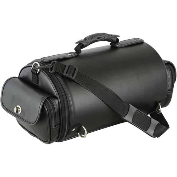 Daniel Smart Motorcycle Sissy Bar Roll Bag with Multiple Pockets - Secure Your Luggage and Stuff with Ease - Includes Rain Cover for All-Weather Protection - Perfect for Motorcycle Touring Black
