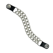 Daniel Smart Motorcycle Vest Extender Double Chain with Unique Designs with Leather Snap Buttons 1 Pcs