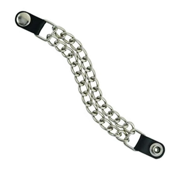 Daniel Smart Motorcycle Vest Extender Double Chain with Unique Designs with Leather Snap Buttons (1 Pcs)