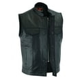 thumbnail image 1 of Daniel Smart S to 12XL Biker vest for Men Cowhide Black Leather Motorcycle Vest Unique with Scoop Collar Design, 1 of 6