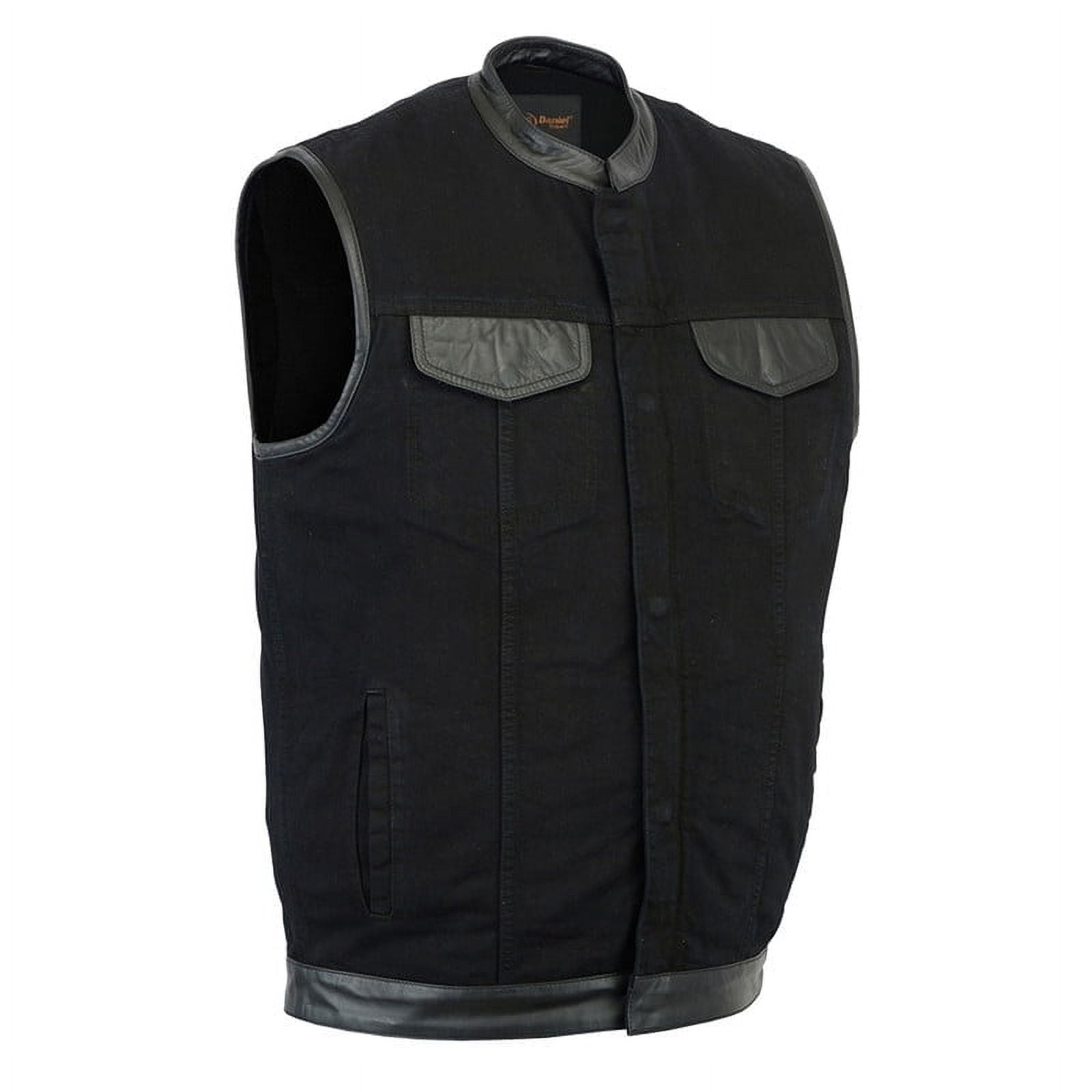 Daniel Smart S to 12XL Men's Vest Unique black denim vest men with ...