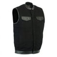 thumbnail image 1 of Daniel Smart S to 12XL Men’s Vest Unique black denim vest men with Leather Detailing Motorcycle Vest, 1 of 4