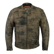 Daniel Smart S to 5XL Leather Jacket Men Motorcycle Cruiser Motorcycle Leather Jacket with Scooter Collar