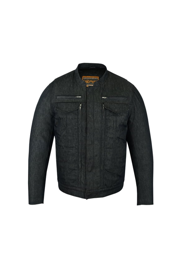 Daniel Smart S to 6XL Men Motorcycle Denim Jacket Rough Rub-Off Raw Finish Denim Jacket with Mesh Inner Liner