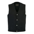 thumbnail image 1 of Daniel Smart S to 8XL Biker Vest for Men Plain Sides Motorcycle Black Denim Vest, 1 of 7