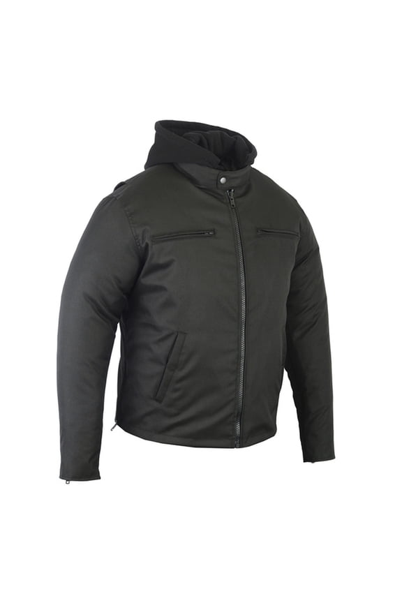 Daniel Smart S to 8XL Men’s Textile Jacket Motorcycle Jacket with Removable hood Design Reinforced Shoulder Support