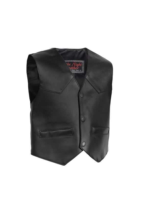 Daniel Smart Toddler leather Vest - Premium Cowhide Leather Toddlers Vest with Unique Plain Sides Design and Multiple Pockets
