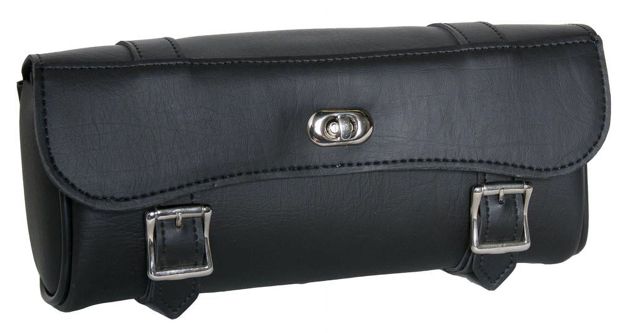 Daniel Smart Two Strap Tool Bag - Waterproof and Durable Premium Synthetic Leather with Stunning Twist and Pin Buckle Lock Design