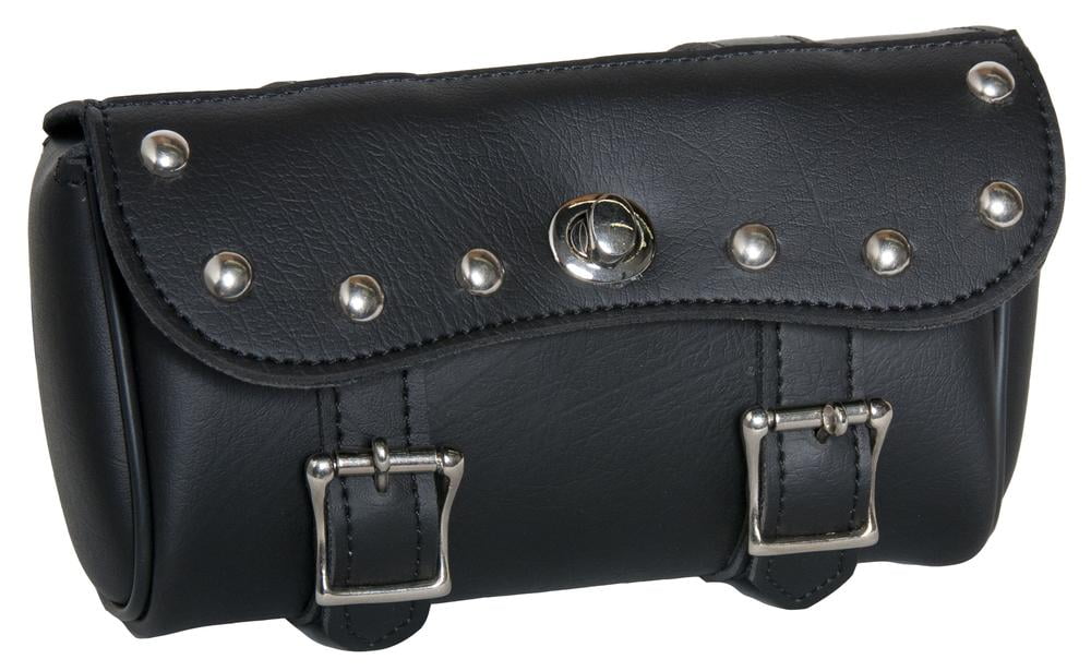 Daniel Smart Two Strap Tool Bag with Stud Design -Waterproof and Durable Premium Synthetic Leather with Stunning Twist and Pin Buckle Lock