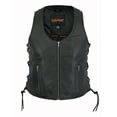 thumbnail image 1 of Daniel Smart Women Leather Vest - Soft Goatskin Leather Vest with Front Zipper Stylish Side Laces, 1 of 7