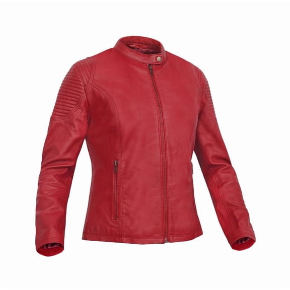 Daniel Smart Women’s Fashion Motorcycle Leather Jacket – Soft Leather Jacket with Satin Inner Liner & Storage pockets