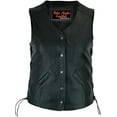 thumbnail image 1 of Daniel Smart Women's Faux Leather Motorcycle Vest – Side Lace Biker Vest with Snap Closure & Smart Pockets, 1 of 4