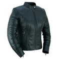 thumbnail image 1 of Daniel Smart Women’s Leather Jacket - Goatskin Motorcycle Leather Jacket with Scooter Collar Design & Multipurpose Pockets, 1 of 7