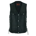 thumbnail image 1 of Daniel Smart XS to 10XL Biker Vest for Men Leather motorcycle Vest with Unique Side Laces Design, 1 of 7