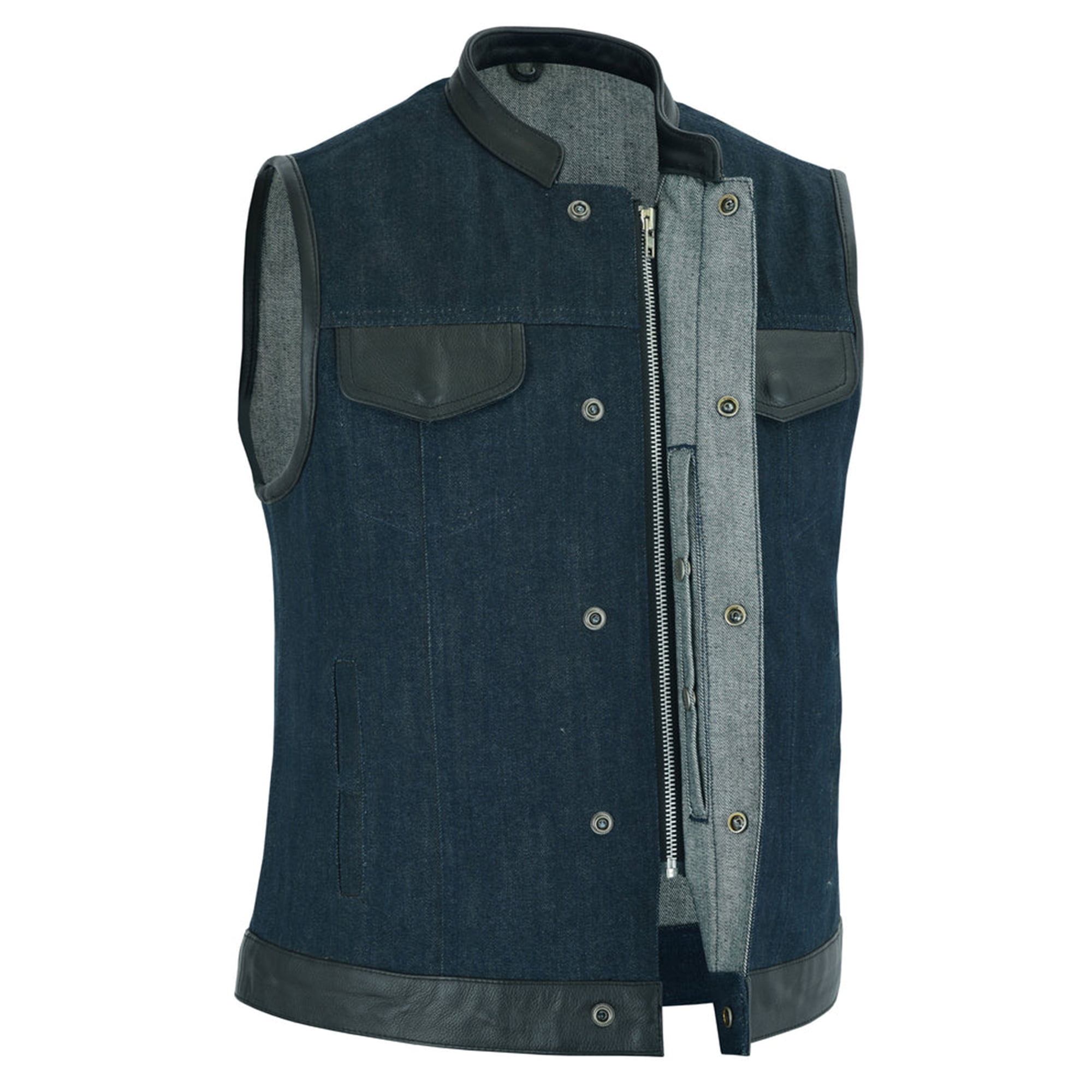 Daniel Smart XS to 5XL Women Vest Scoop Collar Blue Denim Vest for ...