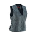 thumbnail image 1 of Daniel Smart XS to 5XL Women’s Motorcycle Leather Vest Cowhide Ladies Leather Vest with Side Laces, 1 of 5