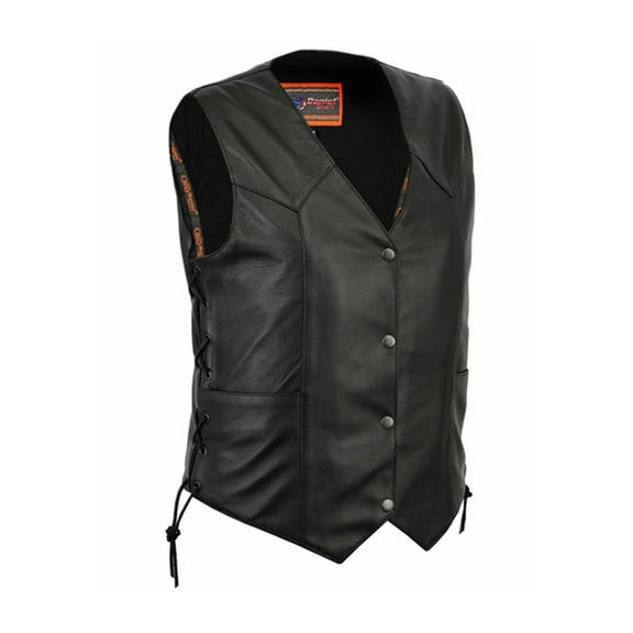 Daniel Smart XS to 8XL Leather Vest For Women Unique V-Shaped Design with Side Laces