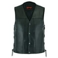 thumbnail image 1 of Daniel Smart XS to 8XL Men Motorcycle Leather Vest Cowhide Biker Leather Vest with Side laces Design, 1 of 5