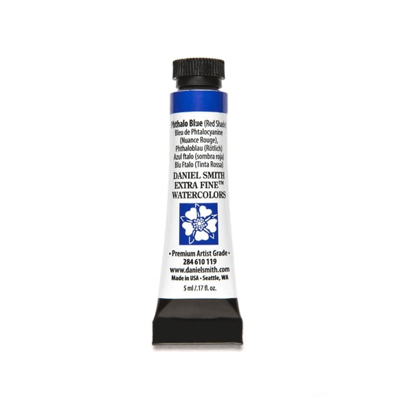 Daniel Smith Extra Fine Watercolor, 5 ml, Phthalo Blue, Red Shade