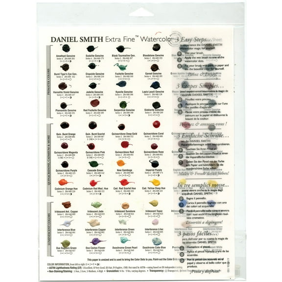 Daniel Smith Extra Fine Watercolor Dot Try-It Cards, 66 Colors