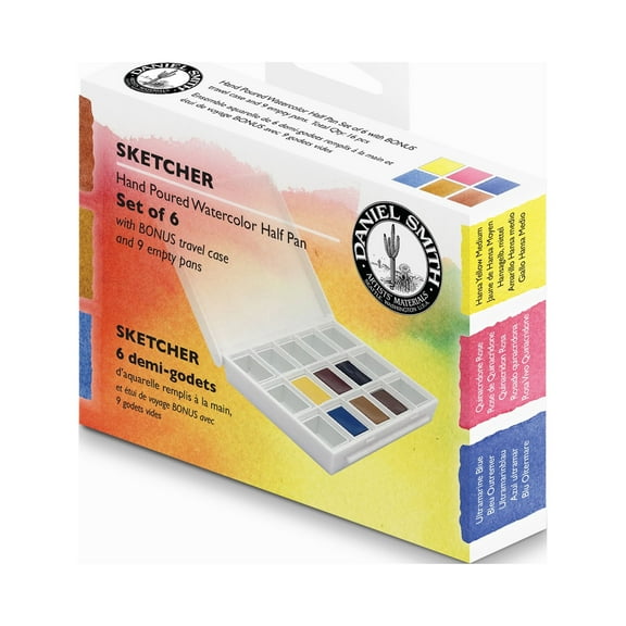 Daniel Smith Extra-Fine Watercolor Half Pan Set, 6-Colors, Sketcher