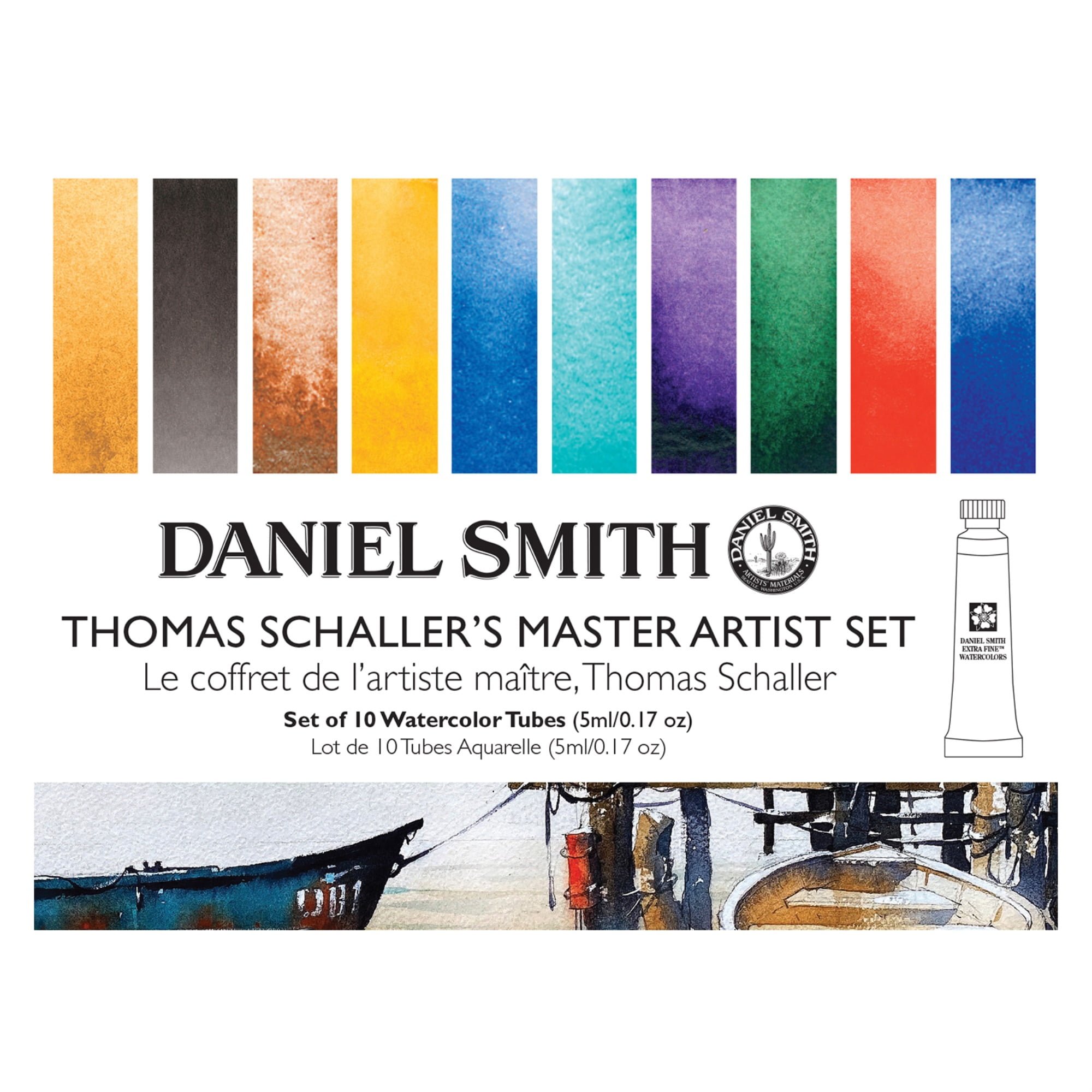 Thomas Schaller Master Artist Watercolor Set, 10 Colors, 5 ml Tubes