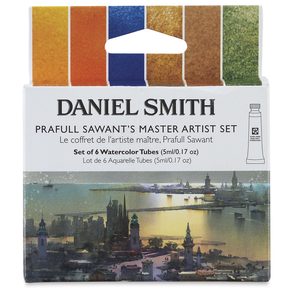 Daniel Smith Watercolor Ground - Sampler Set of 5 - 4oz Jars for Using Watercolors on Any Surface Mars Black, Pearlescent White, Buff Titanium