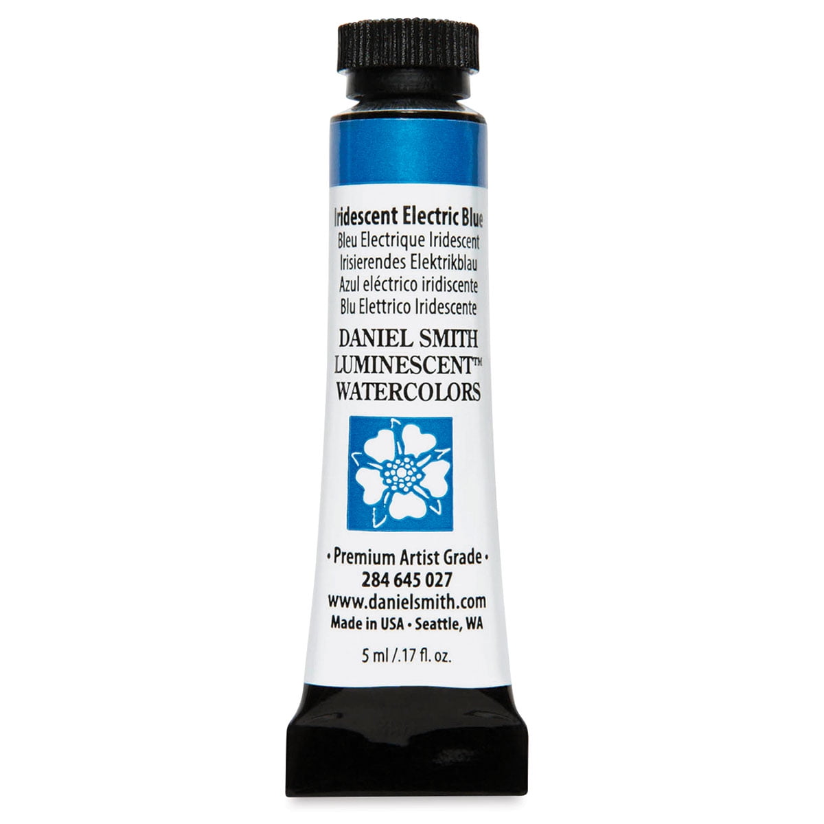 Daniel Smith Watercolor Paint – Iridescent Electric Blue, 5ml Tube, Series 1, Transparent & Granulating