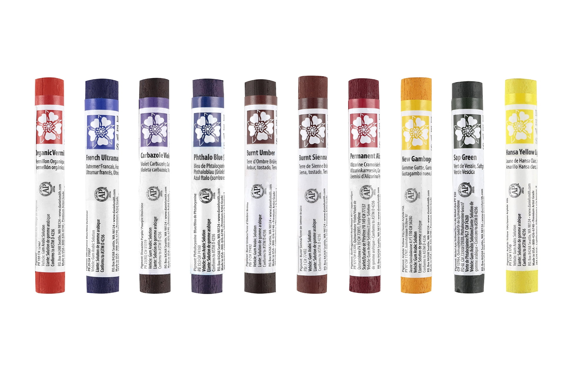 Daniel Smith Watercolor Sticks Starter Set of 10 Assorted Colors - Extra Fine Watercolors For Drawing or Painting - [Set of 10]