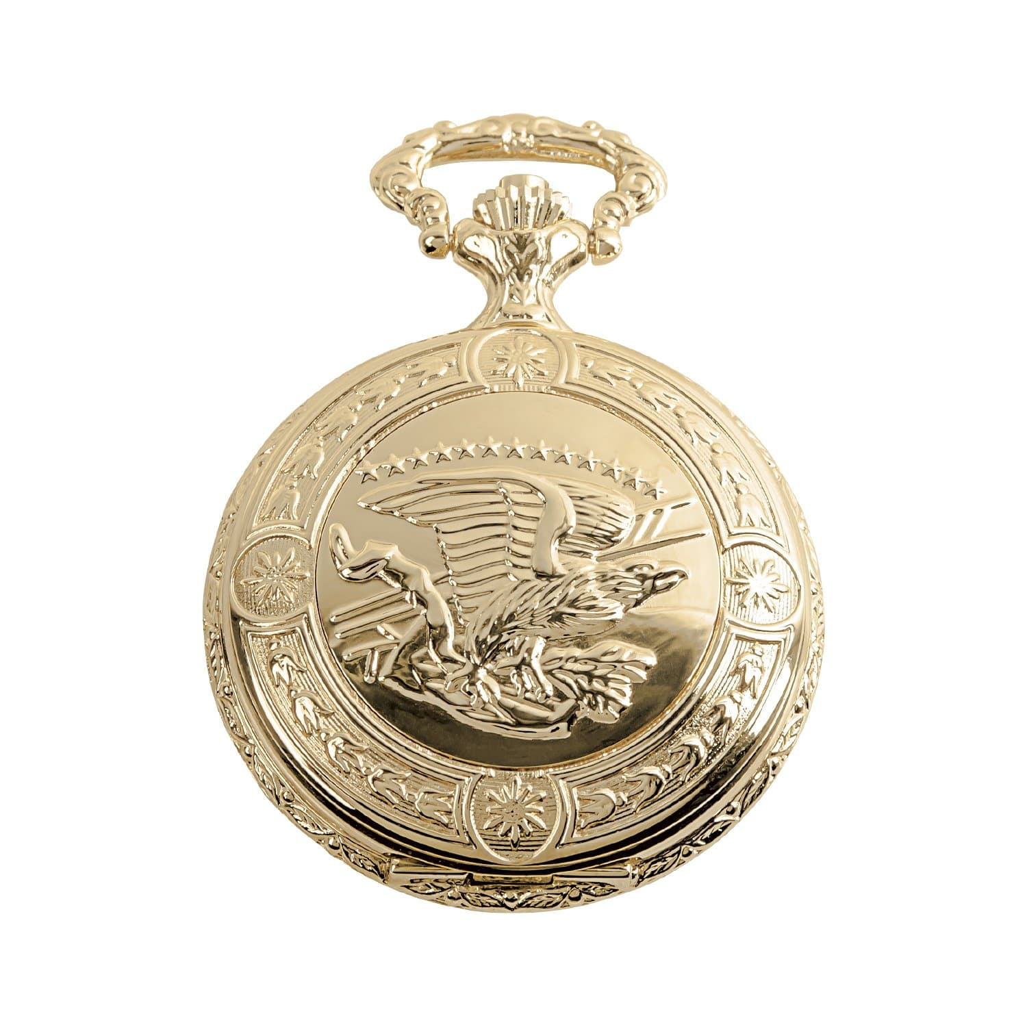 Daniel Steiger Flying Eagle Luxury Vintage Hunter Pocket Watch with Chain Hand Made Hunter Pocket Watch 18k Gold Finish Engraved Flying Eagle Design White Dial with Black Roman Numerals Walmart