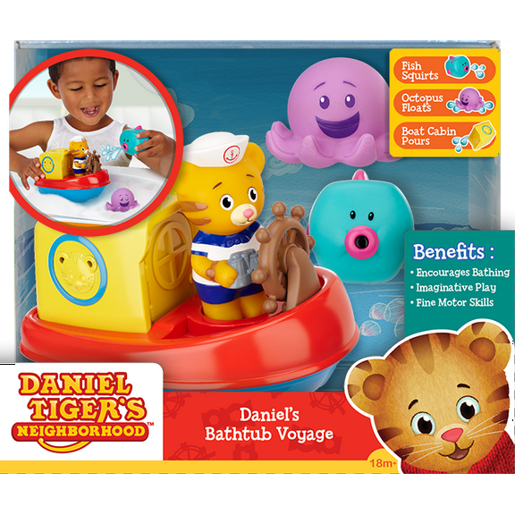 Daniel Tiger's Neighborhood Bath Time Adventure Boat Playset for Ages 18M+