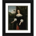 thumbnail image 1 of Daniel Vertangen 12x14 Black Ornate Wood Framed Double Matted Museum Art Print Titled: Portrait of Dina Lems, Wife of Jan Valckenburgh (C. 1660), 1 of 5