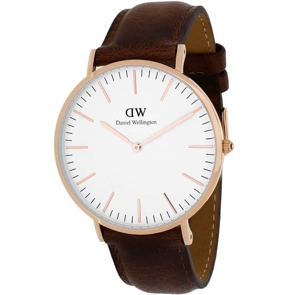 Daniel Wellington Classic St Mawes White Dial Leather Strap Men's Watch 0106DW