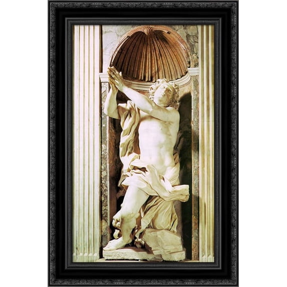 Daniel and the Lion 18x24 Black Ornate Wood Framed Canvas Art by Bernini, Gian Lorenzo